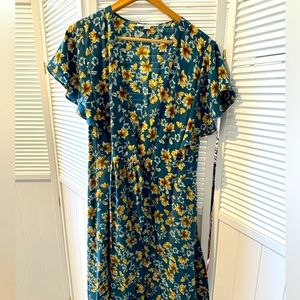 Beautiful silk floral wrap dress